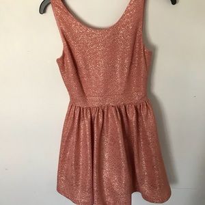 Peach and rose gold dress